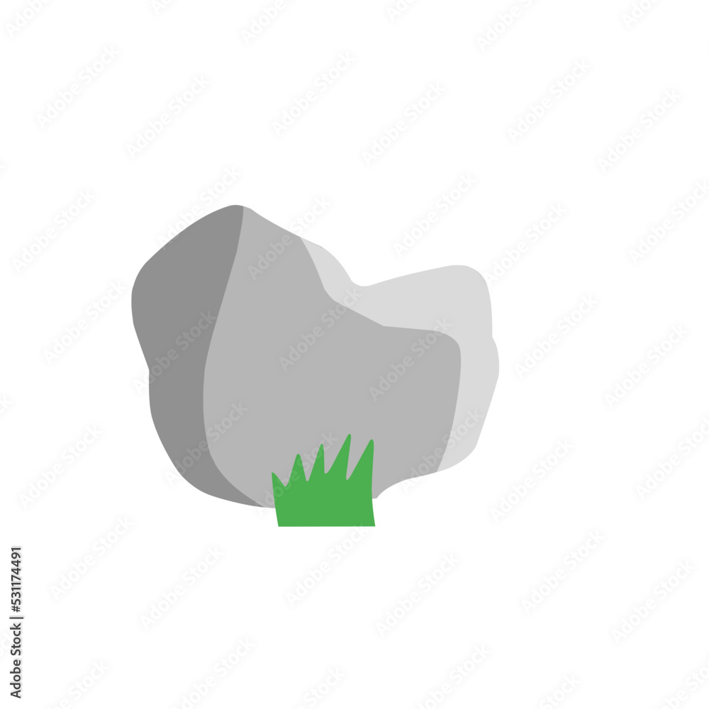 Fototapeta premium Stone with grass vector