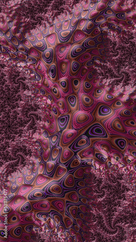 Artistic and imaginative digitally designed abstract 3D fractal background