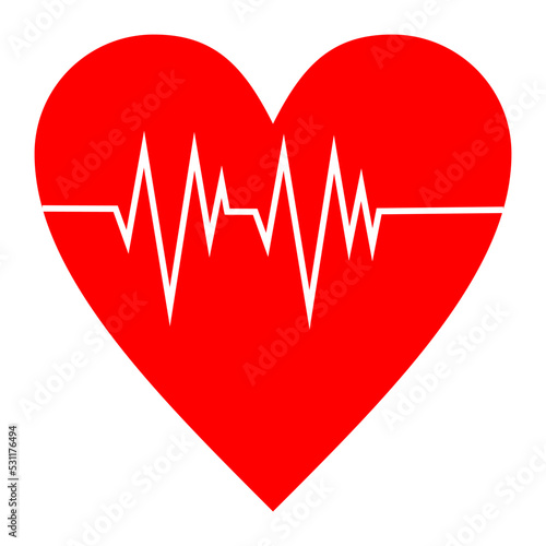 heart beat rhythm pulse vector icon illustration