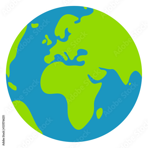 Simplified earth globe  illustration / png
 photo