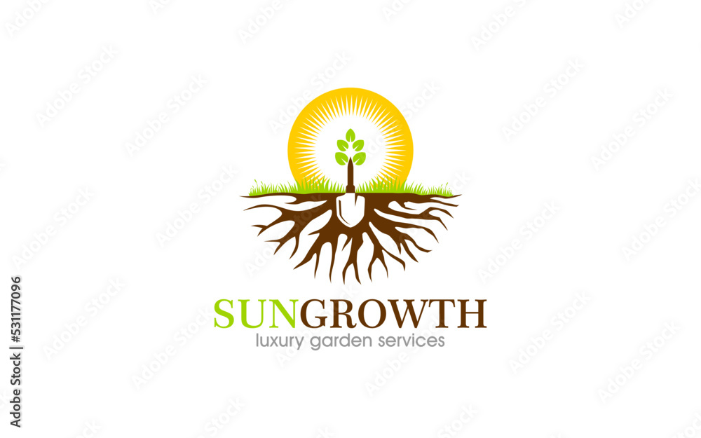 Naklejka premium Illustration graphic vector of gardening and landscape services Suitable for nature or environment logo design template
