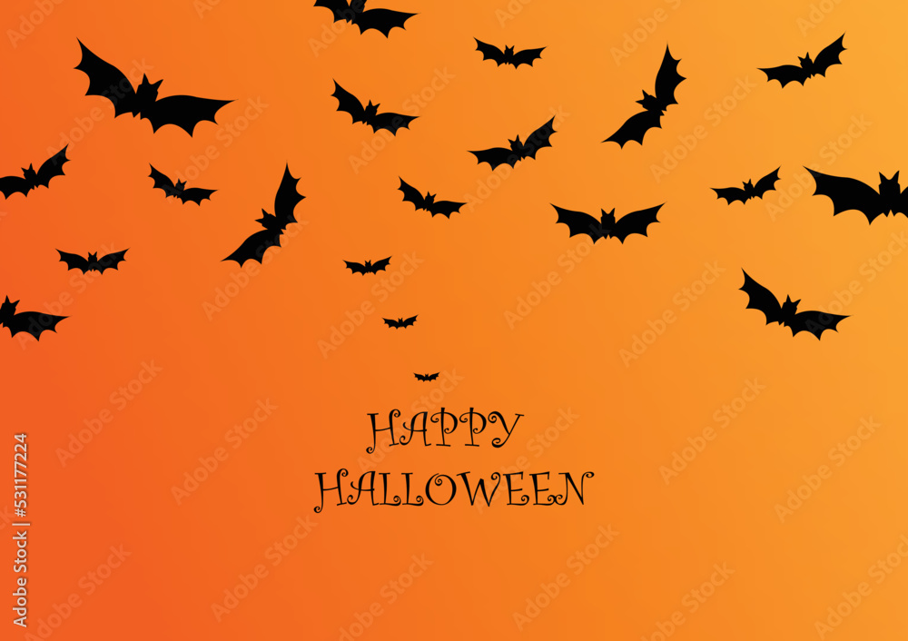 Halloween Spooky Nighttime Scene Horizontal Background, orange halloween banner with pumpkin and bats. Halloween Spooky Nighttime Scene Horizontal Background, orange halloween banner with pumpkin and bats.