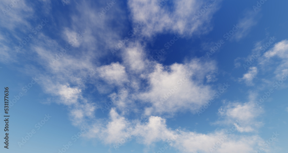 Blue sky and white clouds floated in the sky on a clear day with warm sunshine Blue sky and white clouds floated in the sky on a clear day with warm sunshine
