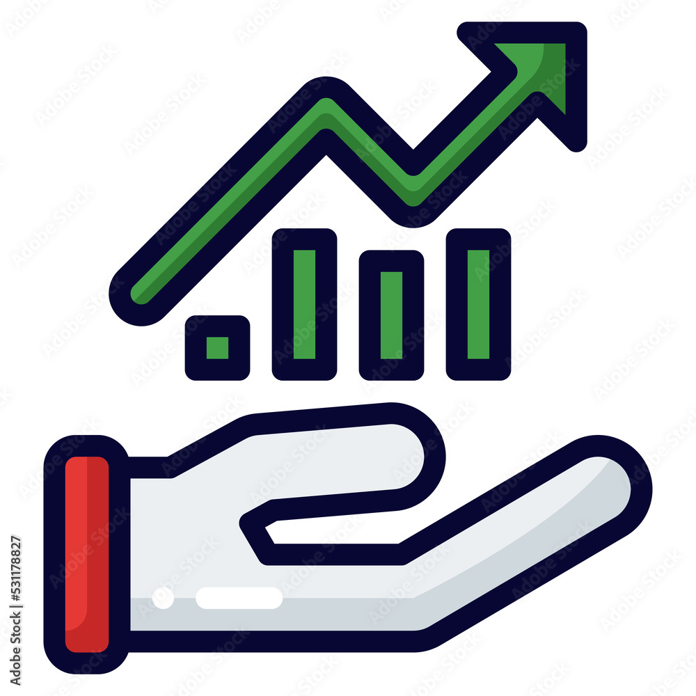 increasing filled line style icon. illustration for graphic design, website, app increasing filled line style icon. illustration for graphic design, website, app