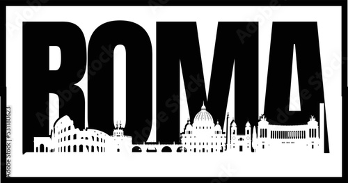 Roma silhouette vector design