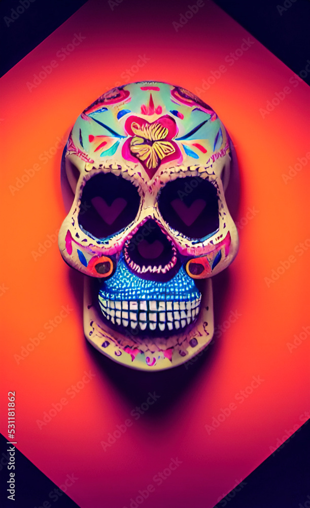 Catrina Mexicana multicolor para día de muertos o el día de los muertos, creada usando Inteligencia Artificial Catrina Mexicana multicolor para día de muertos o el día de los muertos, creada usando Inteligencia Artificial
