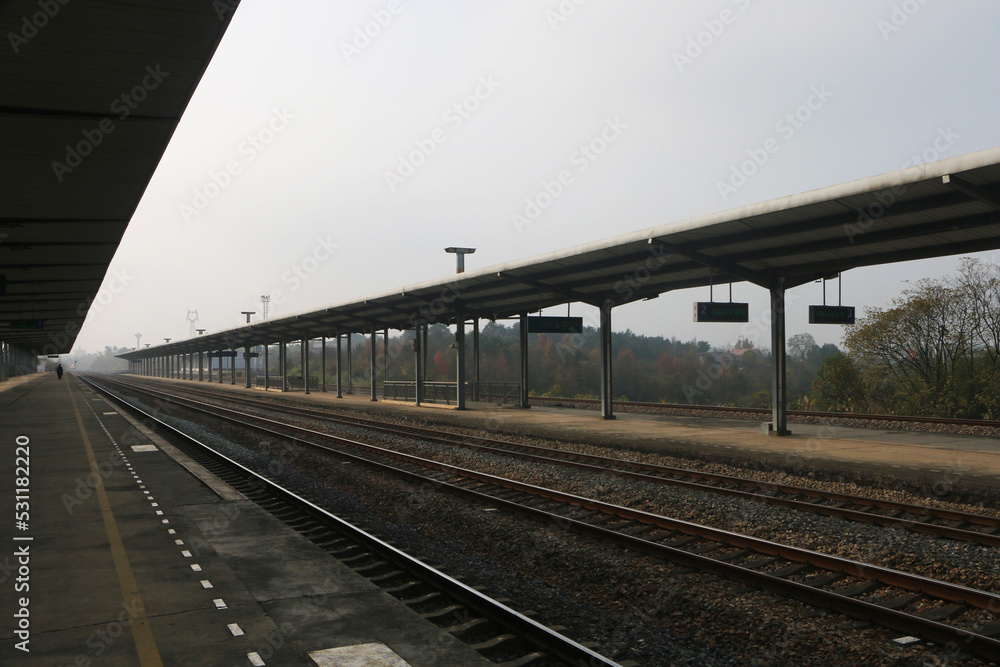 Fototapeta premium train on the railway station