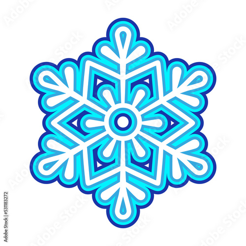 Blue isolated snowflake. Vector icon, logo design