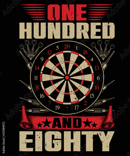 Dart aim target shooting graphic vector T-shirt design