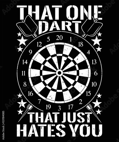 Dart aim target shooting graphic vector T-shirt design