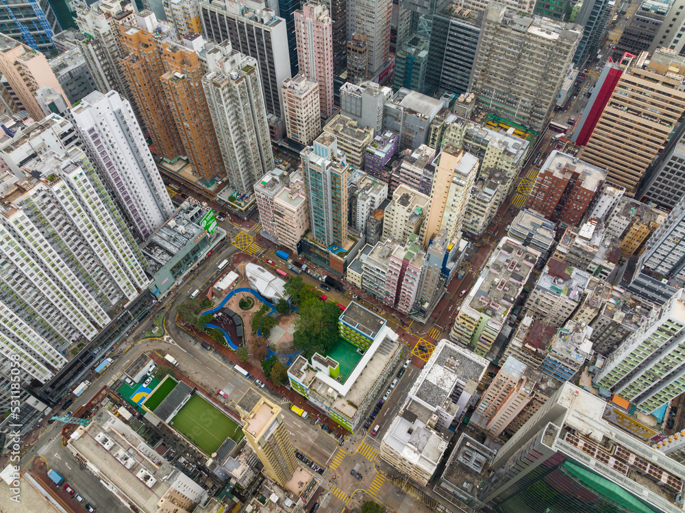 Mong kok, Hong Kong Top view of Hong Kong city