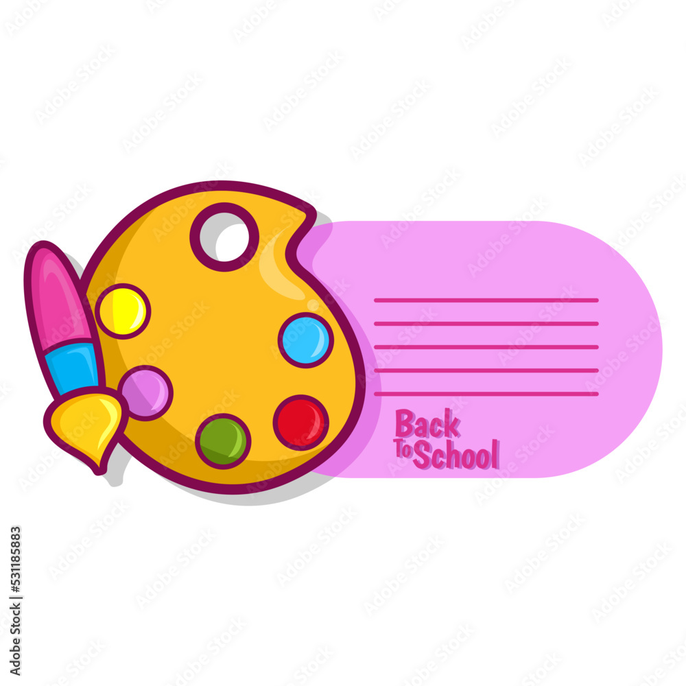Fototapeta premium Back to school flat design icons note