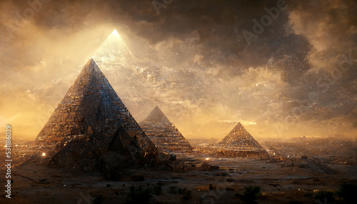 Obraz na plátně pyramids of giza artistic rendition