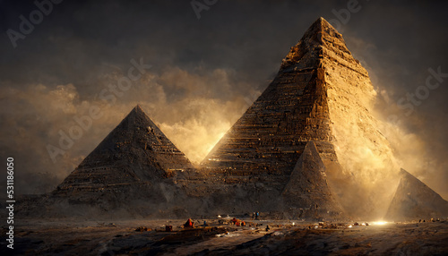 pyramids of giza artistic rendition photo