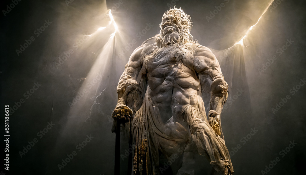 Statue of Zeus at Olympia artistic rendition Stock Illustration | Adobe