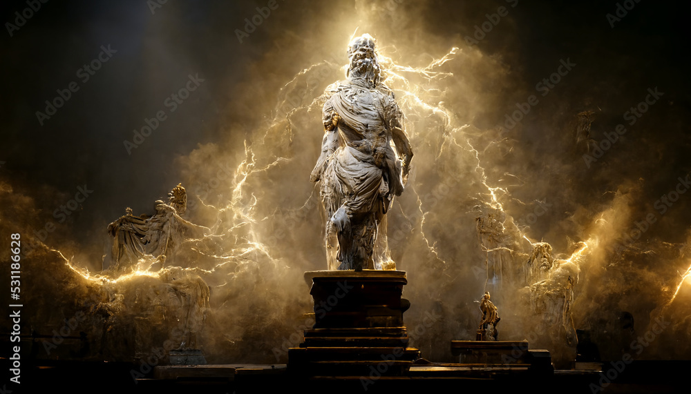Statue of Zeus at Olympia artistic rendition Stock Illustration | Adobe