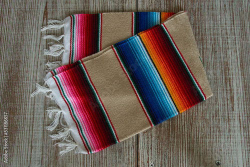 multicolored traditional Mexican sarape blanket