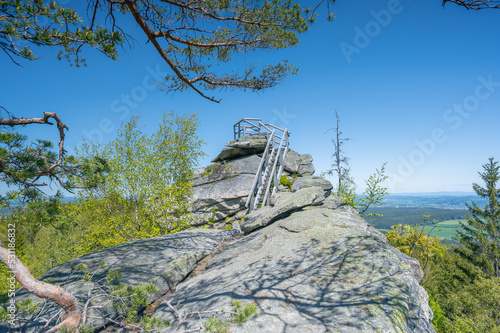 Hiking route in the fichtel mountains in bavaria photo