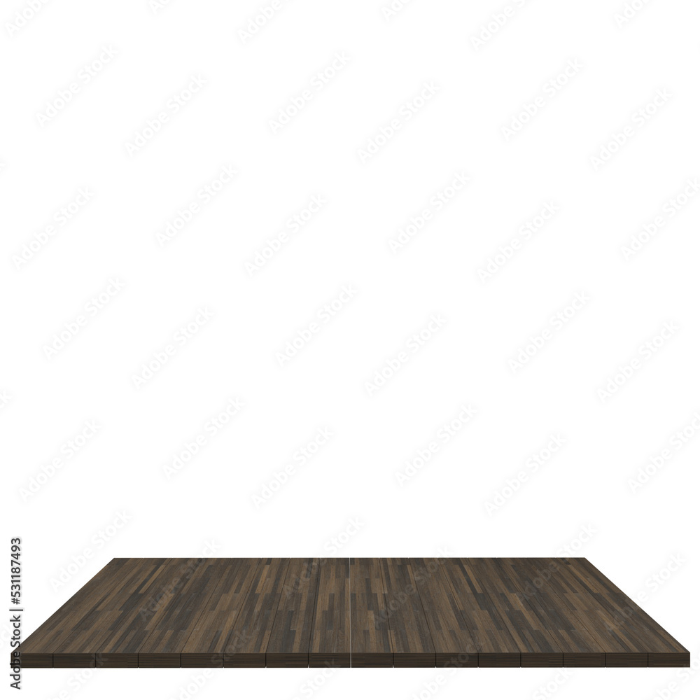 Wood board 3d render isolated