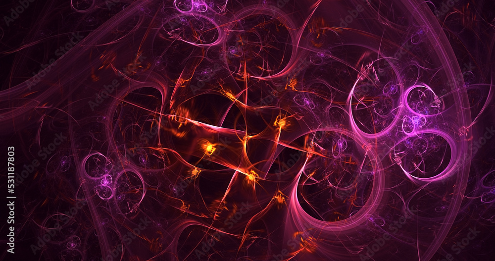 Obraz premium 3D rendering abstract red fractal light background