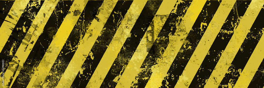 yellow hazard stripes - obrazy, fototapety, plakaty 