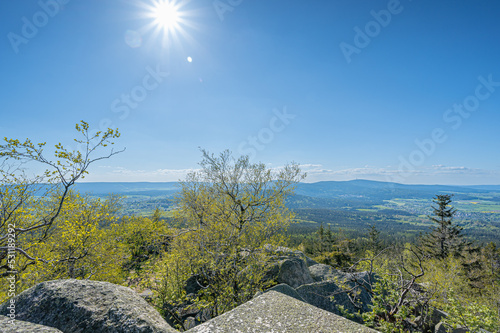 Hiking route in the fichtel mountains in bavaria photo