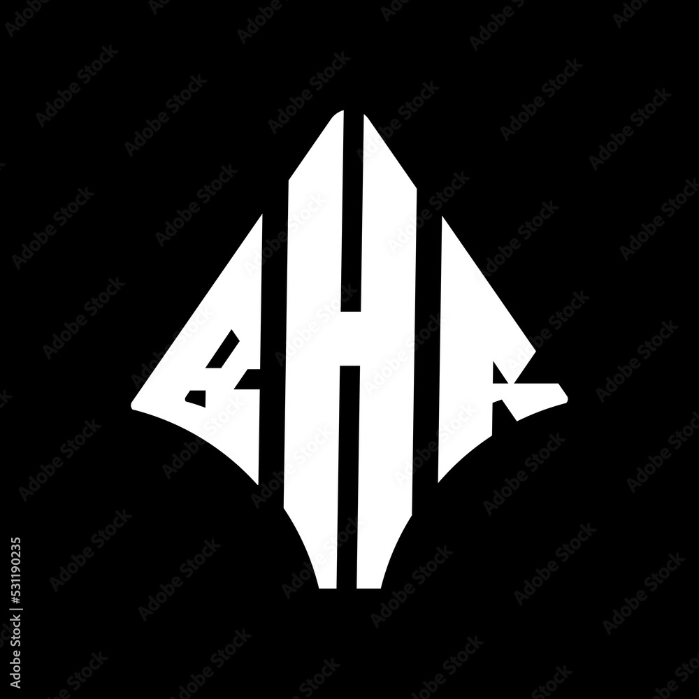 BHR letter logo design. BHR modern letter logo with black background