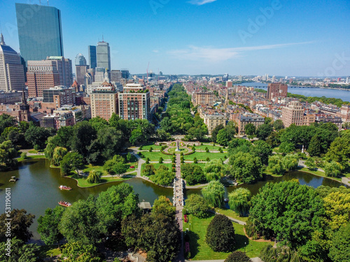 Aerial of Boston Public Garden photo