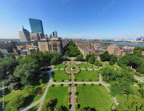 Aerial of Boston Public Garden