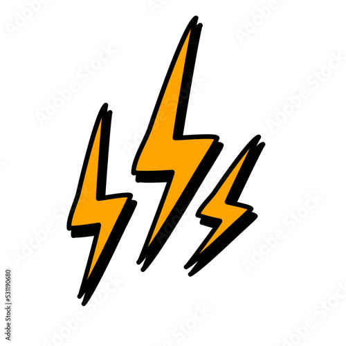 Doodle lightning flash icon