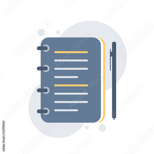 Assignment target icon. Clipboard, checklist, document symbol. Vector illustration photo