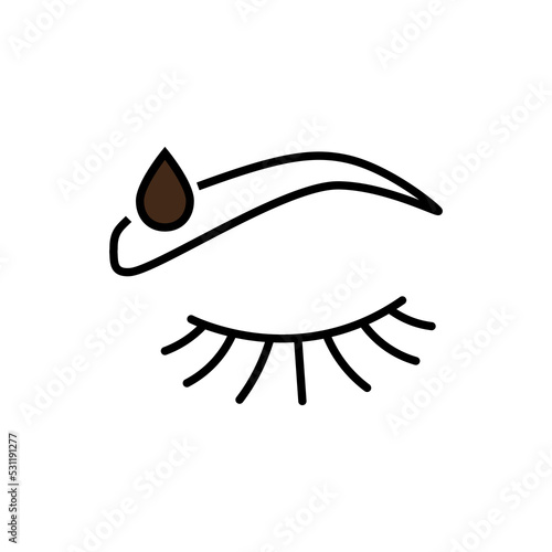natural eyebrow color icon vector. natural eyebrow sign. isolated symbol illustration. colouring
