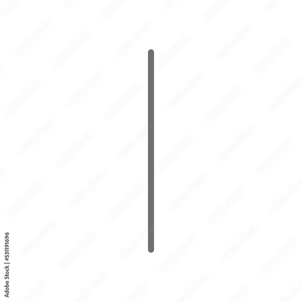 eps10 grey vector single vertical line abstract icon isolated on white  background. outline or stroke symbol in a simple flat trendy modern style  for your website design, logo, and mobile application Stock