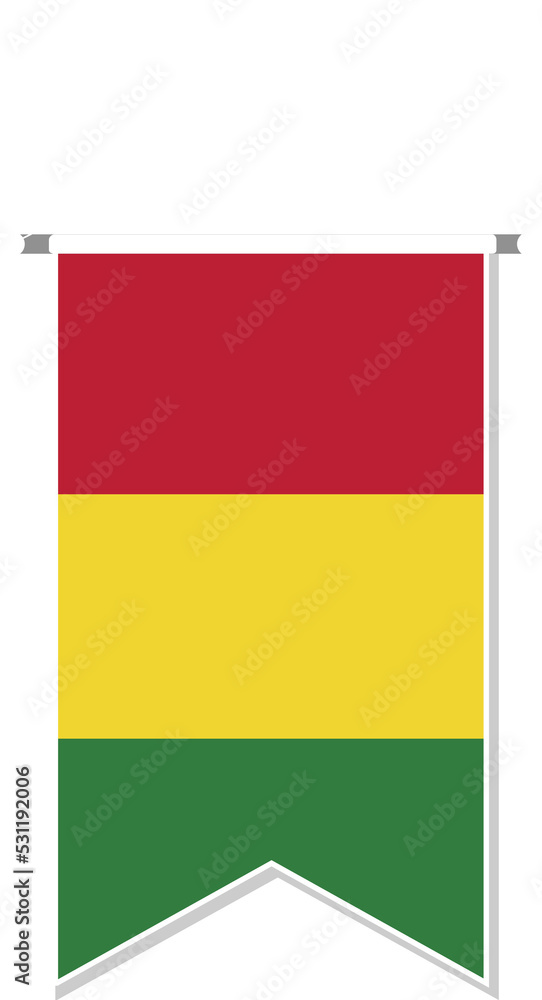 Bolivia flag in soccer pennant.