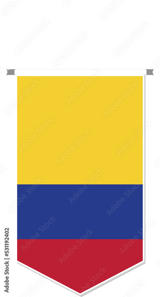 Colombia flag in soccer pennant, various shape. Colombia flag in soccer pennant, various shape.