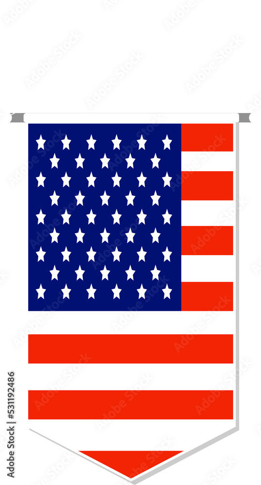 Usa flag in soccer pennant, various shape. Usa flag in soccer pennant, various shape.