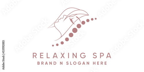Relaxing Spa Chiropractic logo with modern style premium vector
