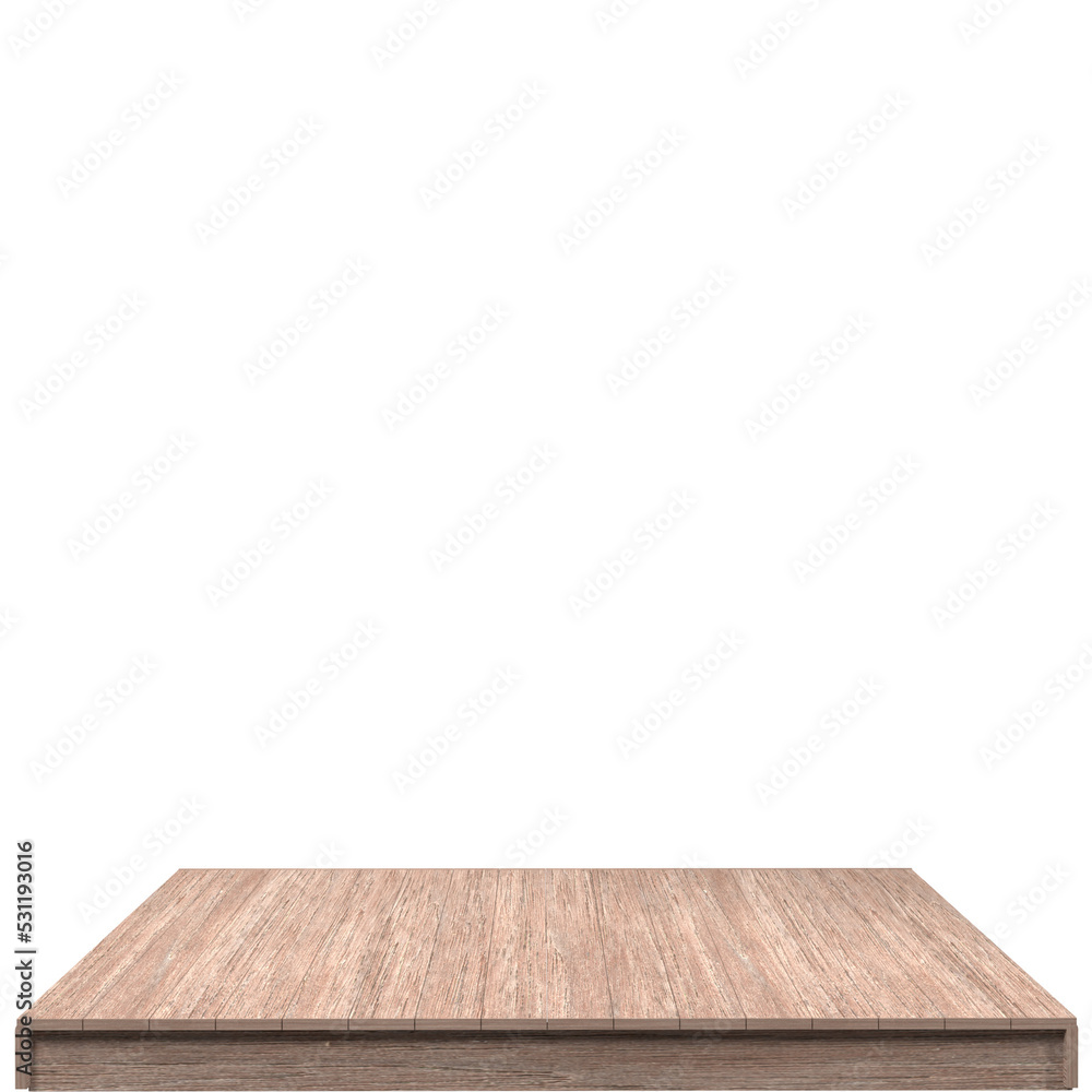 Naklejka premium Wood board 3d render isolated