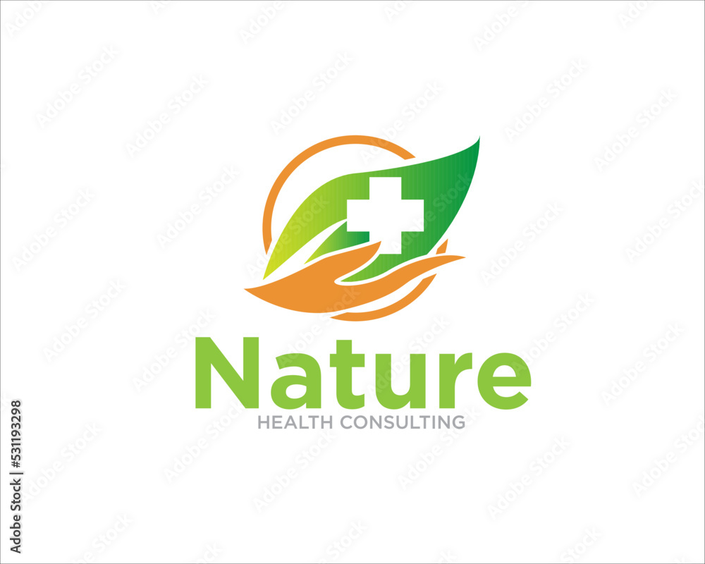 nature health care logo designs for medical service and clinical symbol