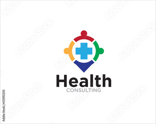 Fototapeta health consulting logo designs for medical consult and heath service