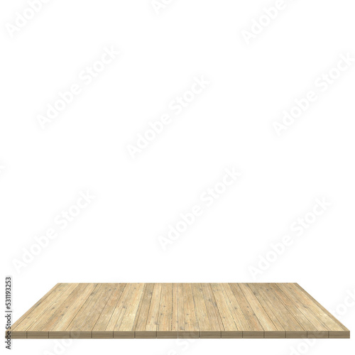 Wood board 3d render isolated