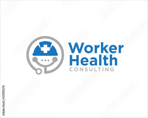 worker insurance and health service logo designs simple modern