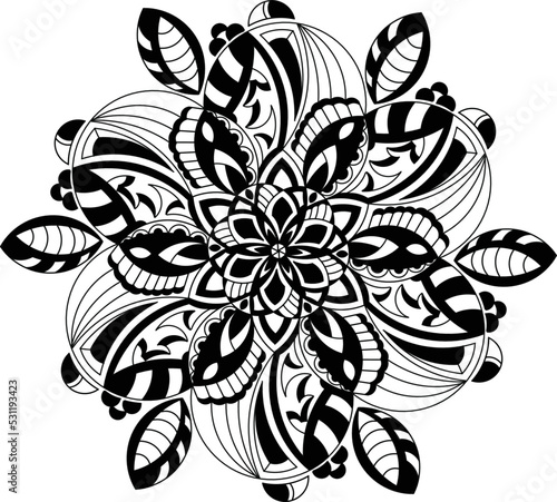 Regularly drawn black lines with different patterns