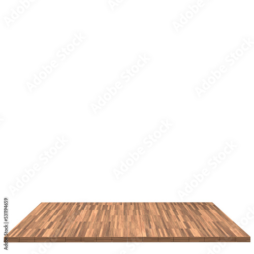 Wood board 3d render isolated