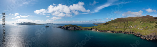 panorama view of Slea Head and the Dingle Peninsula in County Kerry