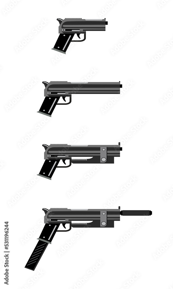 Pistol With Accessories PNG