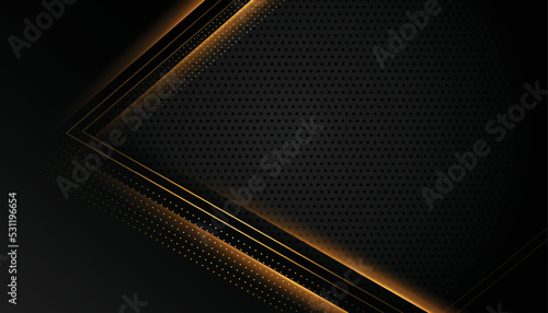 blacj dark background with shiny golden light lines