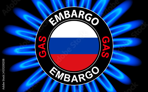 Icon with Russian flag surr...