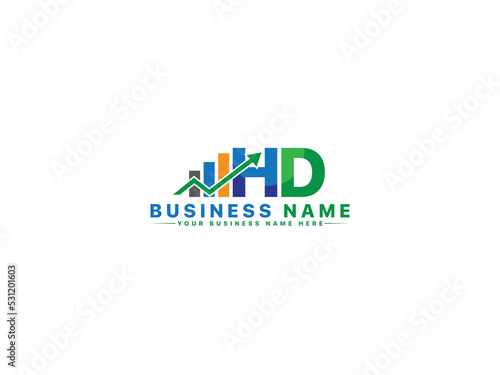 Simple HD Finance Logo, Commercial Hd h d Logo Letter Vector For Your Business Marketing