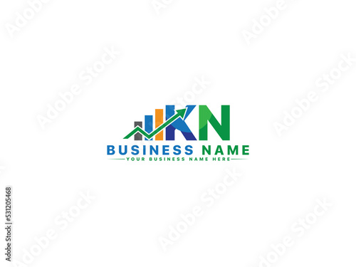 Premium Financial KN Logo Image, Unique Kn nk Logo Letter Vector Colorful Icon Design For Bank Agent